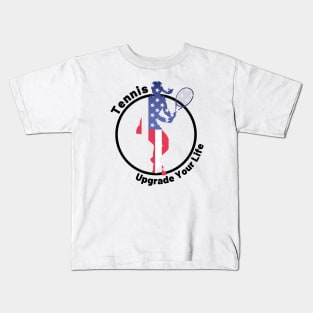 US Open Tennis USA Flag Silhouette Kids T-Shirt